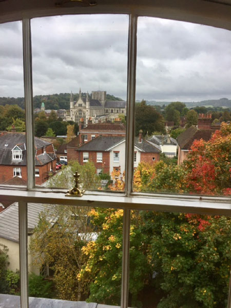 Vew of Winchester Cathedral from office 9/3.6 window